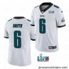 Toddler Philadelphia Eagles 6 DeVonta Smith White Super Bowl LVII Patch Vapor Untouchable Limited Stitched Jersey
