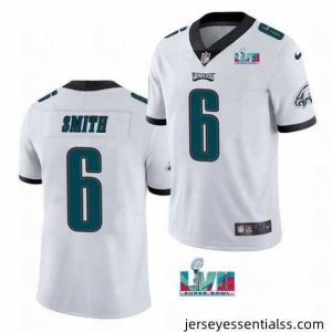 Toddler Philadelphia Eagles 6 DeVonta Smith White Super Bowl LVII Patch Vapor Untouchable Limited Stitched Jersey
