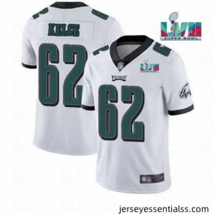 Toddler Philadelphia Eagles 62 Jason Kelce White Super Bowl LVII Patch Vapor Untouchable Limited Stitched Jersey