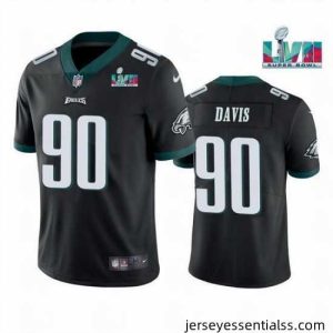 Toddler Philadelphia Eagles 90 Jordan Davis Black Super Bowl LVII Vapor Untouchable Limited Stitched Jersey