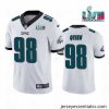 Toddler Philadelphia Eagles 98 Robert Quinn White Super Bowl LVII Vapor Untouchable Limited Stitched Jersey