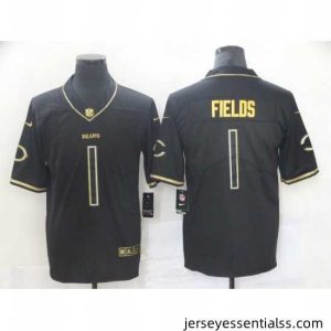 Men's Chicago Bears #1 Justin Fields Black Nike 2021 Draft First Round Pick Alternate Limited Jersey