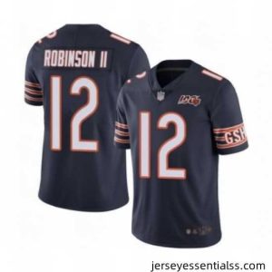 Mens Chicago Bears 12 Allen Robinson Navy Blue Team Color 100th Season Limited Football Jersey