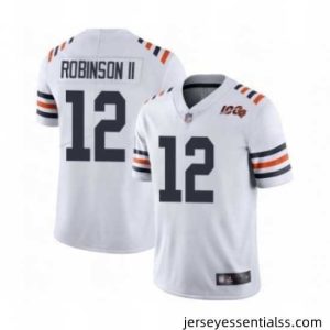 Mens Chicago Bears 12 Allen Robinson White 100th Season Limited Football Jersey