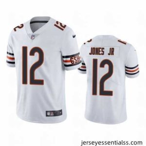 Men's Chicago Bears #12 Velus Jones Jr. White Vapor untouchable Limited Stitched Jersey