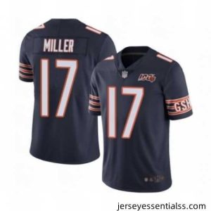 Mens Chicago Bears 17 Anthony Miller Navy Blue Team Color 100th Season Limited Football Jersey