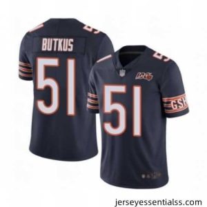 Mens Chicago Bears 51 Dick Butkus Navy Blue Team Color 100th Season Limited Football Jersey
