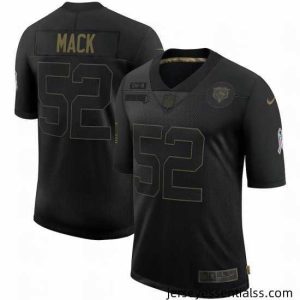 Men's Chicago Bears #52 Khalil Mack Black Nike 2020 Salute To Service Limited Jersey