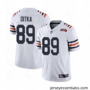 Mens Chicago Bears 89 Mike Ditka White 100th Season Limited Football Jersey