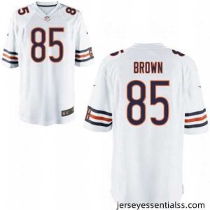 Men's NIKE Chicago Bears #85 DANIEL BROWN White Elite JERSEY