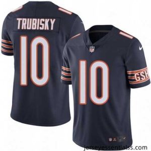 Mens Nike Chicago Bears 10 Mitchell Trubisky Navy Blue Team Color Vapor Untouchable Limited Player NFL Jersey