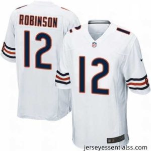 Mens Nike Chicago Bears 12 Allen Robinson Game White NFL Jersey