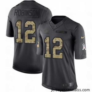 Mens Nike Chicago Bears 12 Allen Robinson Limited Black 2016 Salute to Service NFL Jersey