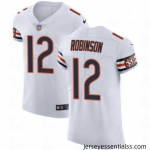 Mens Nike Chicago Bears 12 Allen Robinson White Vapor Untouchable Elite Player NFL Jersey