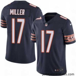 Mens Nike Chicago Bears 17 Anthony Miller Navy Blue Team Color Vapor Untouchable Limited Player NFL Jersey