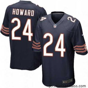 Mens Nike Chicago Bears 24 Jordan Howard Game Navy Blue Team Color NFL Jersey