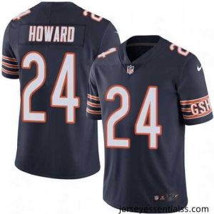 Mens Nike Chicago Bears 24 Jordan Howard Navy Blue Team Color Vapor Untouchable Limited Player NFL Jersey