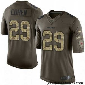 Mens Nike Chicago Bears 29 Tarik Cohen Limited Green Salute to Service NFL Jersey