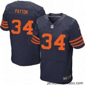 Mens Nike Chicago Bears 34 Walter Payton Elite Navy Blue Alternate NFL Jersey