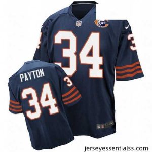Mens Nike Chicago Bears 34 Walter Payton Elite Navy Blue Throwback NFL Jersey