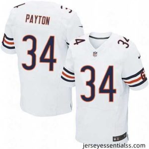 Mens Nike Chicago Bears 34 Walter Payton Elite White NFL Jersey