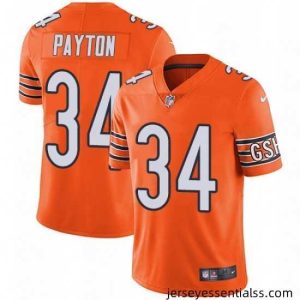 Mens Nike Chicago Bears 34 Walter Payton Limited Orange Rush Vapor Untouchable NFL Jersey