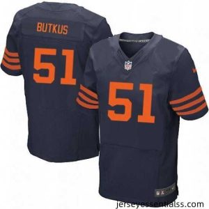 Mens Nike Chicago Bears 51 Dick Butkus Elite Navy Blue Alternate NFL Jersey