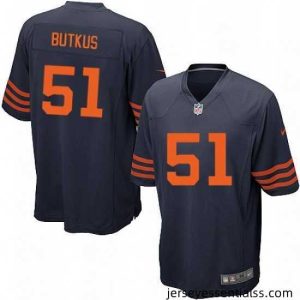 Mens Nike Chicago Bears 51 Dick Butkus Game Navy Blue Alternate NFL Jersey