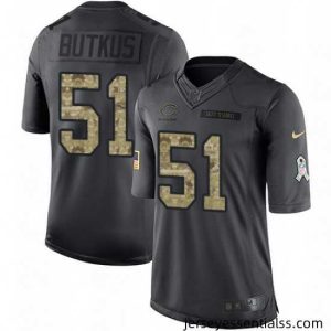 Mens Nike Chicago Bears 51 Dick Butkus Limited Black 2016 Salute to Service NFL Jersey