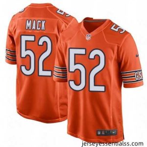 Mens Nike Chicago Bears 52 Khalil Mack Game Orange Alternate NFL Jersey