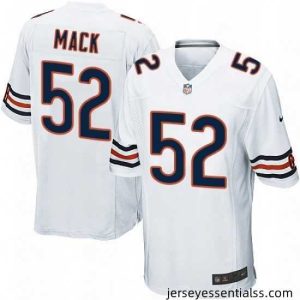 Mens Nike Chicago Bears 52 Khalil Mack Game White NFL Jersey