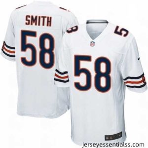 Mens Nike Chicago Bears 58 Roquan Smith Game White NFL Jersey