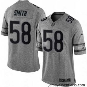 Mens Nike Chicago Bears 58 Roquan Smith Limited Gray Gridiron NFL Jersey