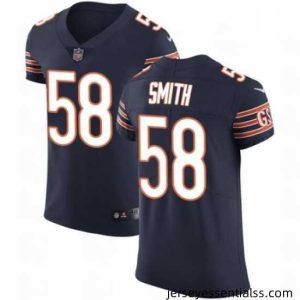 Mens Nike Chicago Bears 58 Roquan Smith Navy Blue Team Color Vapor Untouchable Elite Player NFL Jersey