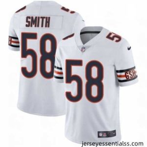Mens Nike Chicago Bears 58 Roquan Smith White Vapor Untouchable Limited Player NFL Jersey