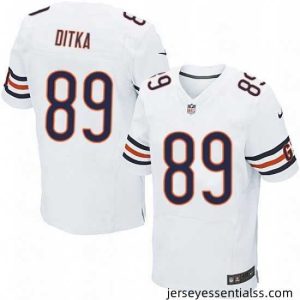 Mens Nike Chicago Bears 89 Mike Ditka Elite White NFL Jersey