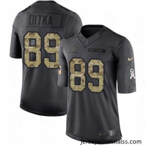Mens Nike Chicago Bears 89 Mike Ditka Limited Black 2016 Salute to Service NFL Jersey