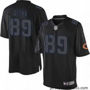 Mens Nike Chicago Bears 89 Mike Ditka Limited Black Impact NFL Jersey