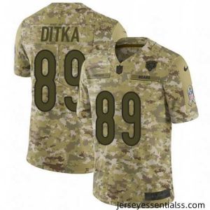 Mens Nike Chicago Bears 89 Mike Ditka Limited Camo 2018 Salute to Service NFL Jersey