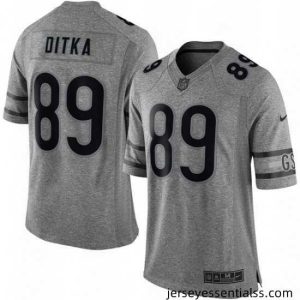 Mens Nike Chicago Bears 89 Mike Ditka Limited Gray Gridiron NFL Jersey
