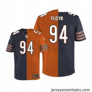 Mens Nike Chicago Bears 94 Leonard Floyd Elite NavyOrange Split Fashion NFL Jersey