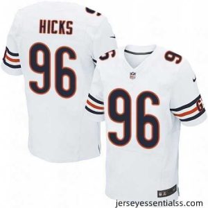 Mens Nike Chicago Bears 96 Akiem Hicks Elite White NFL Jersey