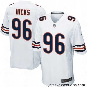 Mens Nike Chicago Bears 96 Akiem Hicks Game White NFL Jersey