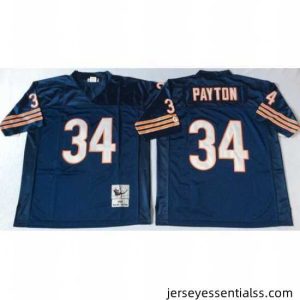 Mitchell Ness Bears #34 Walter Payton Blue Small No Throwback Stitched NFL Jersey