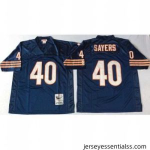 Mitchell Ness Bears #40 Gale Sayers Navy Blue Throwback Mens Small No Throwback Stitched NFL Jerseys