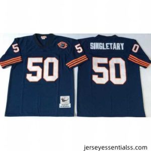 Mitchell Ness Bears #50 Mike Singletary blue Throwback Stitched NFL Jerseys