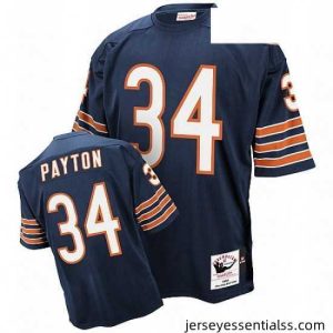 Mitchell and Ness Chicago Bears 34 Walter Payton Blue Team Color Authentic Throwback NFL Jersey