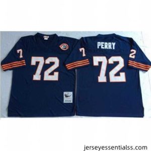 Mitchell&Ness Bears 72 William Perry Blue Big No Throwback Stitched NFL Jersey