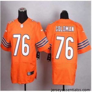 New Chicago Bears#76 Eddie Goldman Orange Alternate Stitched NFL Elite Jersey