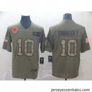 Nike Bears 10 Mitchell Trubisky 2019 Olive Camo Salute To Service Limited Jersey